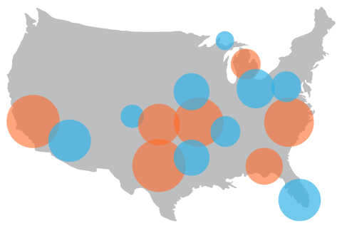 Map of Heirmark's Nationwide Clientele